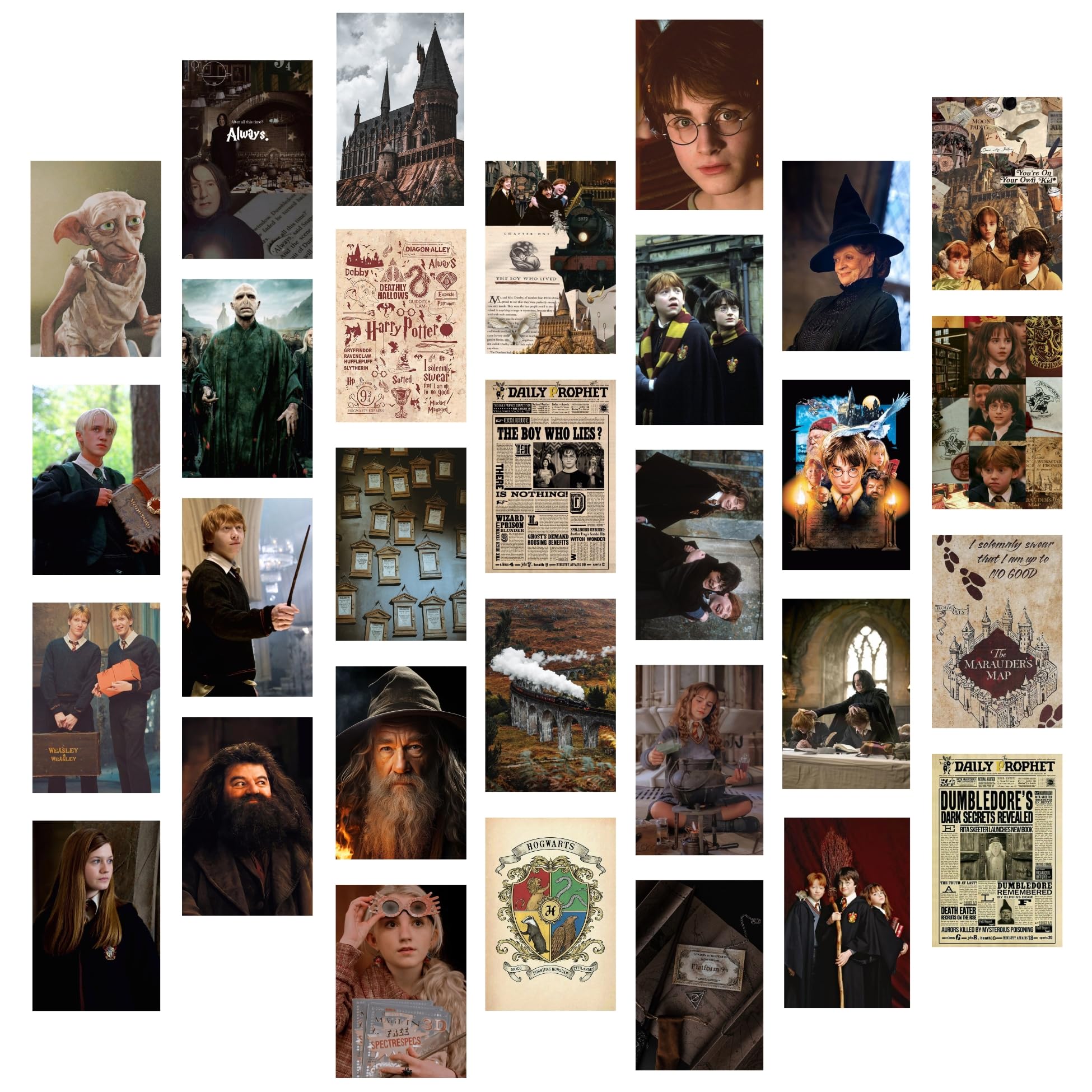 Unquote Wall Posters Collections | Set of 30 | 4x6 inch each | Wall Collage Kit, aesthetic posters | Room Decor Photo Collection| Posters for Room Decoration (Harry Potter)