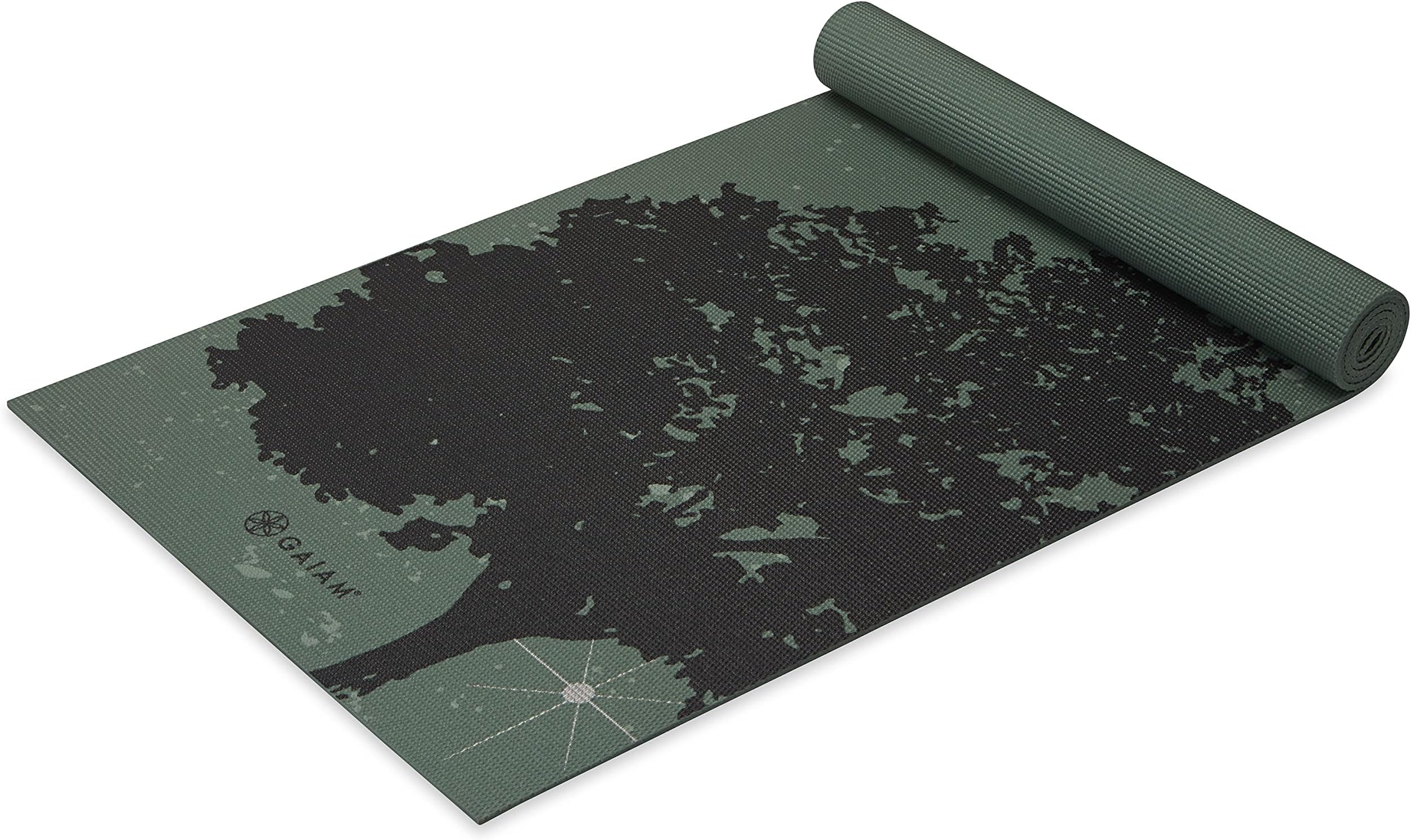 Yoga Mat by Gaiam Premium Printed Extra Thick Non-Slip Exercise & Fitness Mat for All Types of Yoga, Pilates, Floor Workouts, Luminary, 6mm
