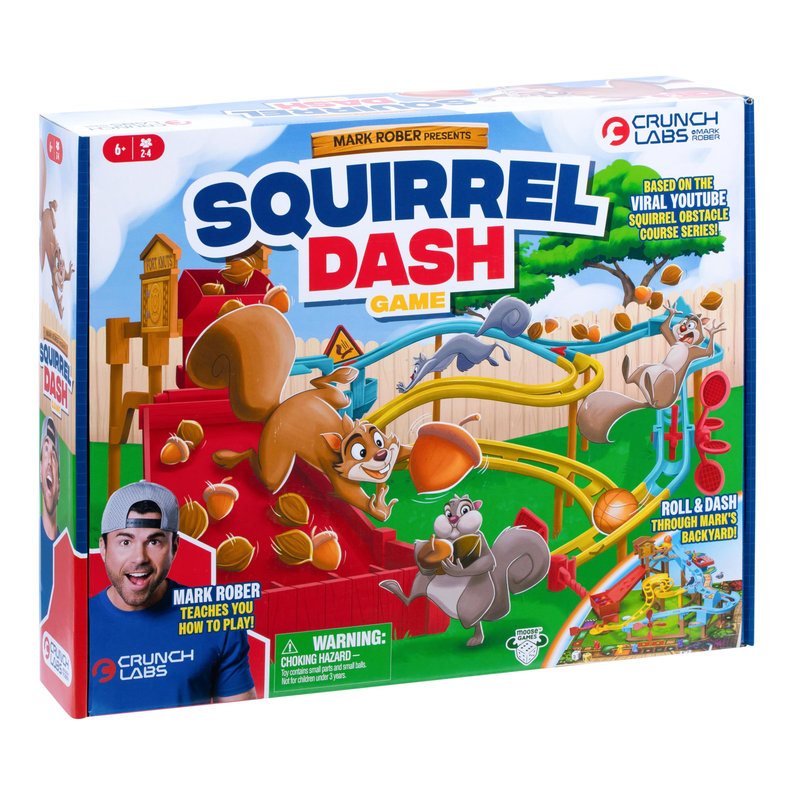 CrunchLabs Squirrel Dash Game from Mark Rober, Race Against the Clock to Collect Nuts and Win, Great for Family Game Night, Interactive STEM Game, Action-Packed Family Game, Kids Game