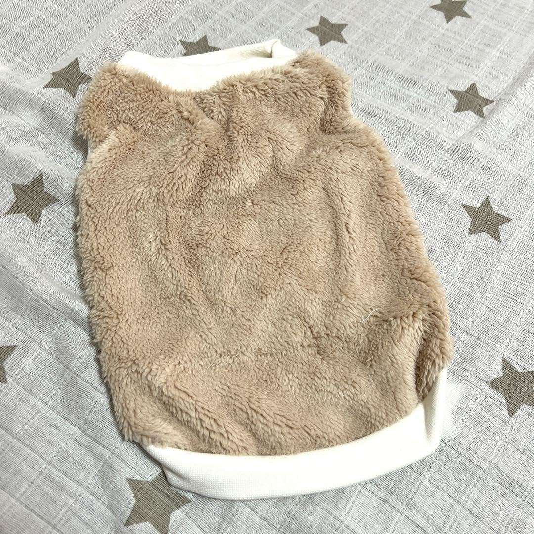 ペット服 もこもこ ふわふわトレーナー M ブラウン ベージュ 犬用服 新品