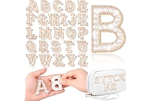 52 Pieces Self Adhesive Pearl Rhinestone Letter Patches