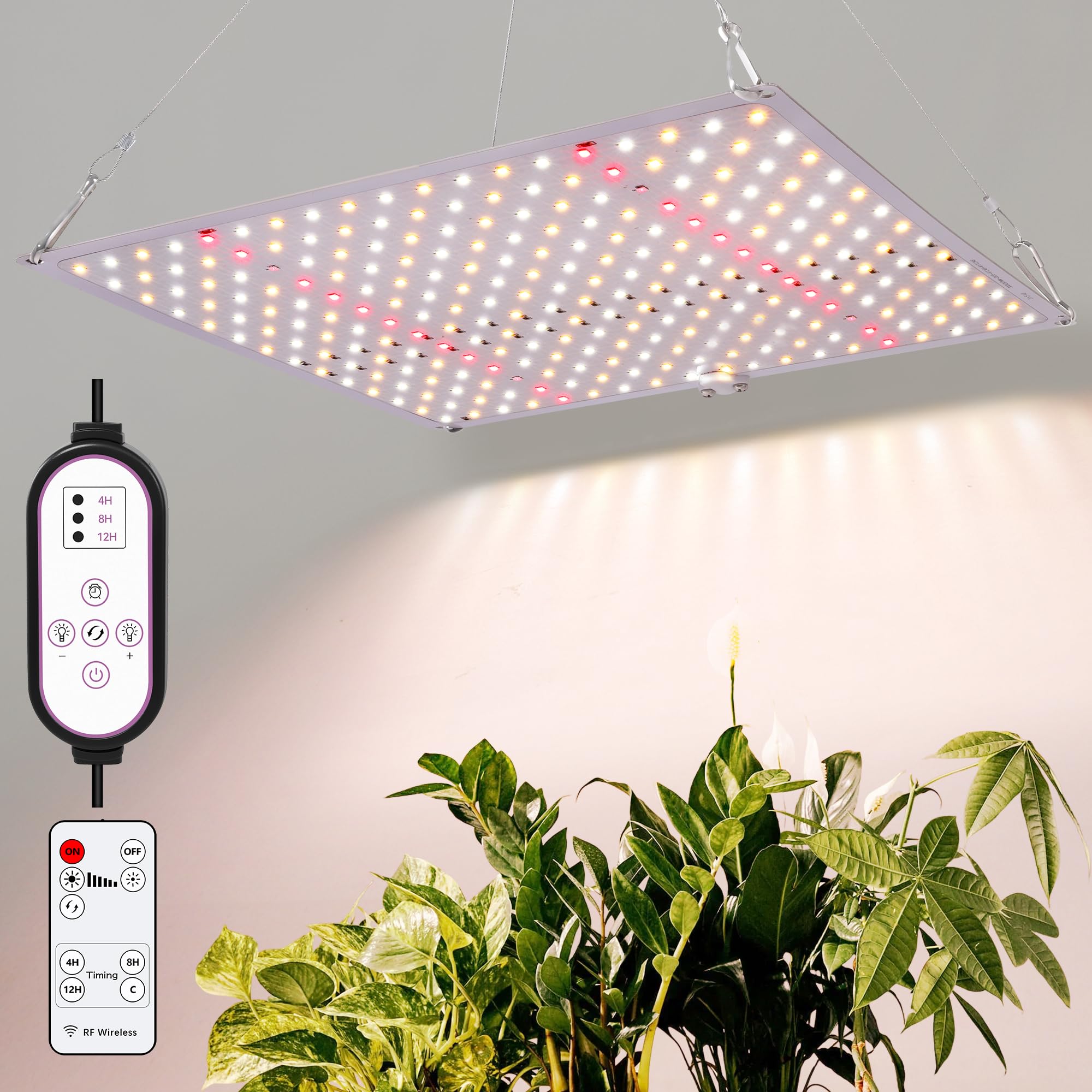 Amazon.co.jp: 植物育成ライト LED パネル 72W【 無線リモコン·遠隔