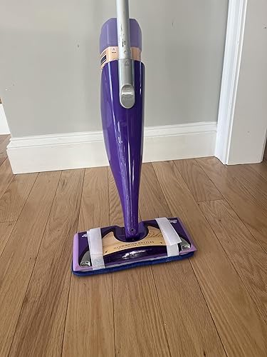 Miniatura 7 de Trapeador de microfibra reutilizable multisuperficie húmedoseco para limpieza de suelos con correas de velcro. Paquete de 2 lavables a máquina.