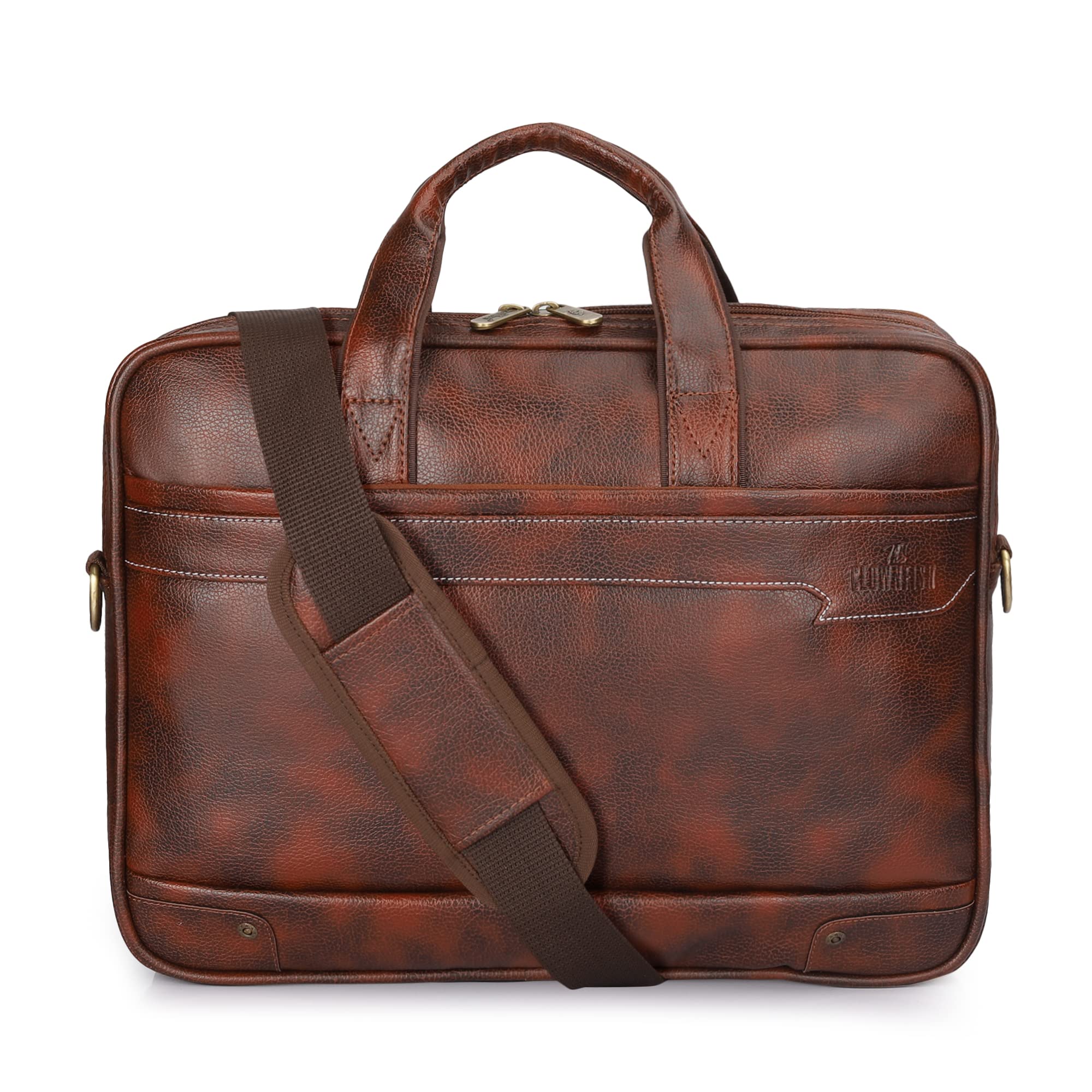 THE CLOWNFISH Unisex-Adult Faux Leather 15.6 Inch Western Laptop Messenger Bag Briefcase Laptop Bags (Tan) (B09S9Y8LV3) Amazon Price History, Amazon Price Tracker