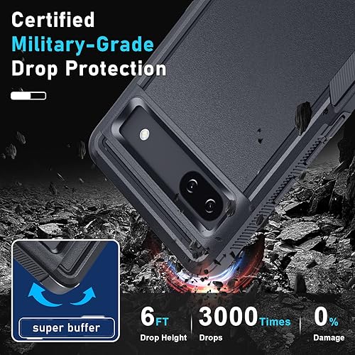 Miniatura 4 de Janmitta Funda para Google Pixel 6a con protector de pantalla, protector de lente de cámara + cordón, resistente a prueba de golpes, funda de