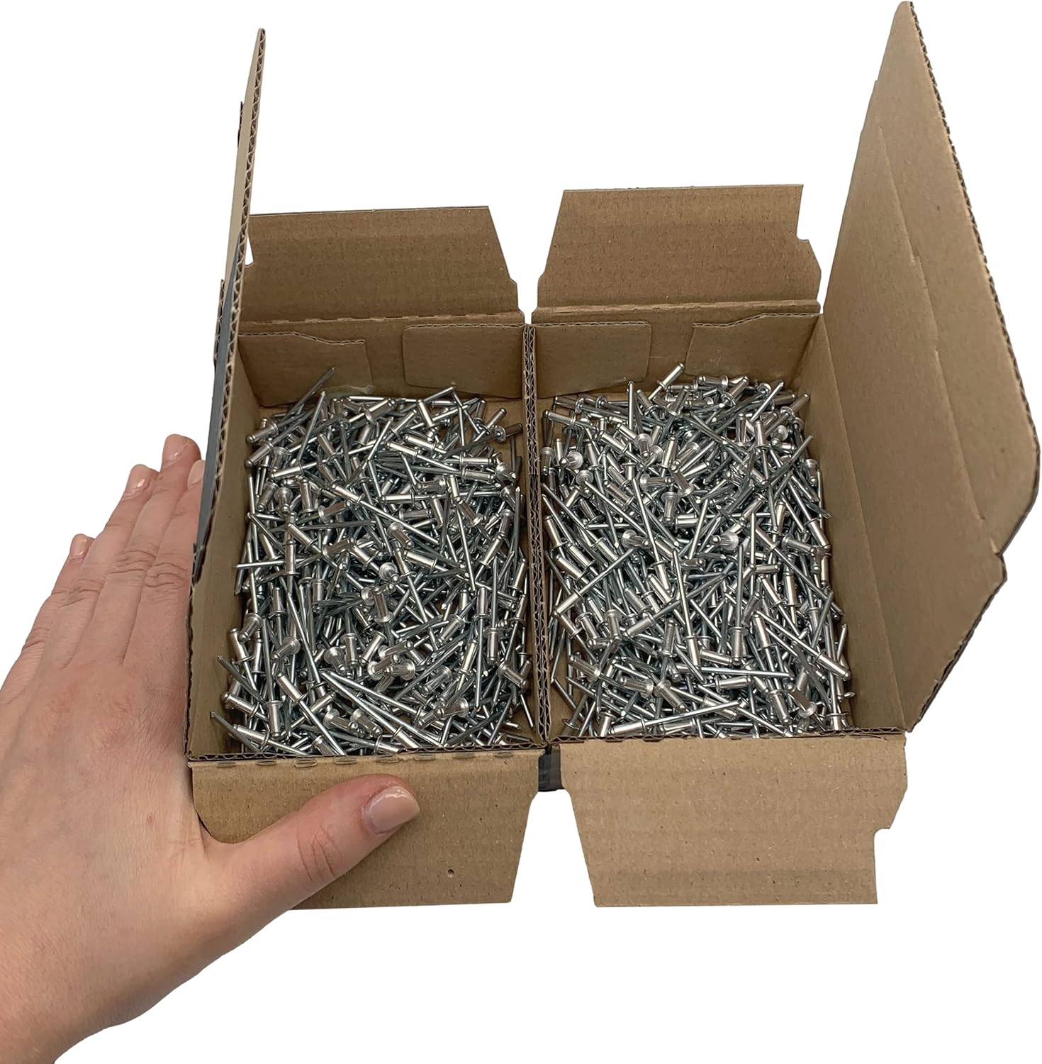 Pack Of 20 Pcs  Painted Blind Rivets 4.0 X 14 Mm, Dome Head, DIN 7337 Aluminum Rivet And Steel Mandrel Pop Rivets 20 Grey White Ral 9002