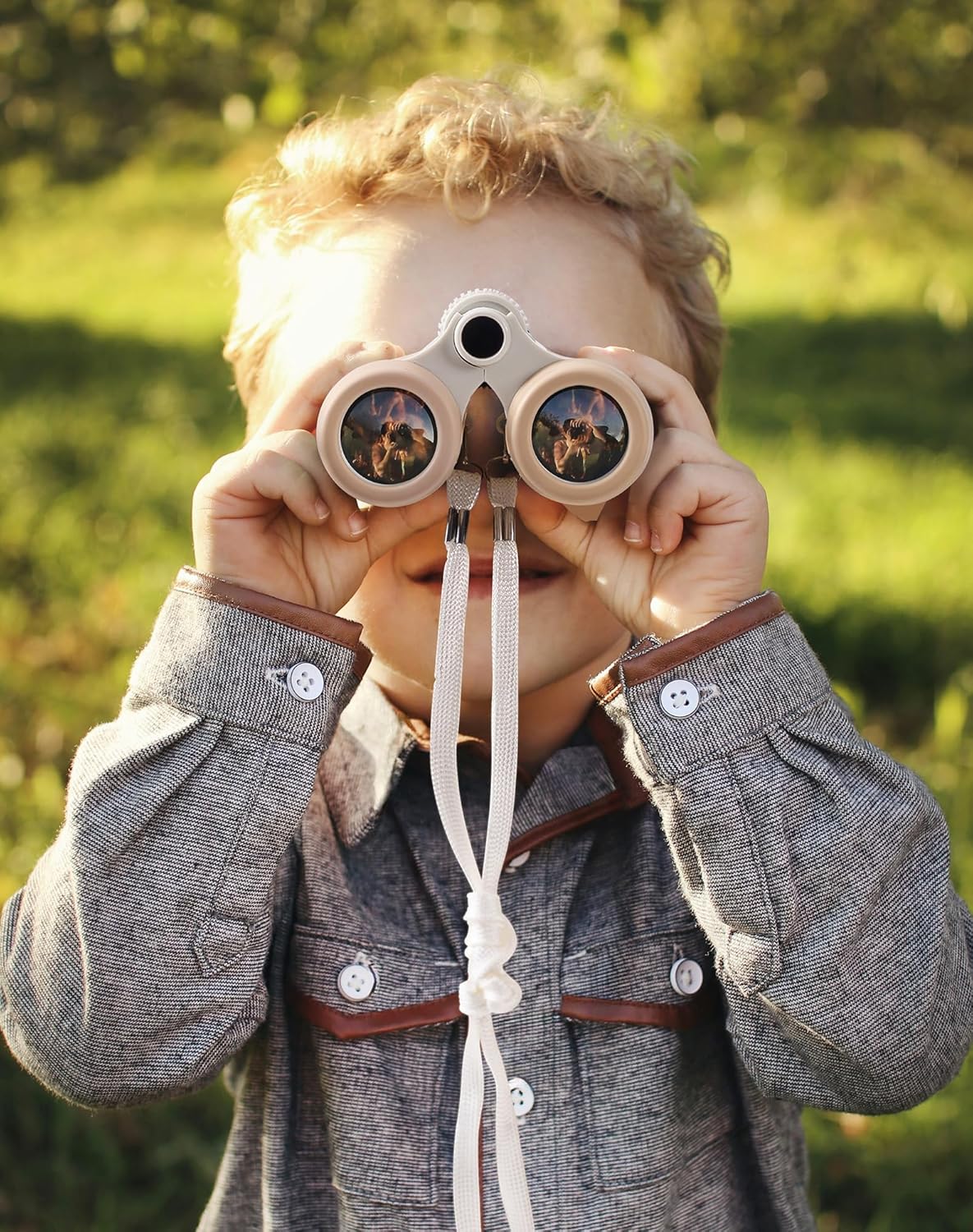 ROBUD Upgraded Kids Explorer Kit, Bug Catcher Kit with Wild Adventure Binoculars, Green Outdoor Exploration Set for Camping, Montessroi Toy for Kids Coming Closer to Nature，WRP30