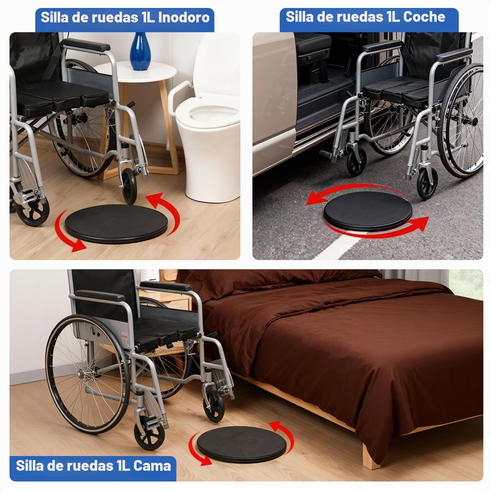 Disco de transferencia de rotación de 360 ​​grados, disco de cambio de dirección multifuncional, dispositivo de movilidad permanente, disco de transferencia de pacientes para personas mayores