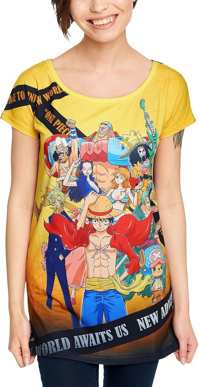 One Piece Maglietta da Donna New World Cappello di Paglia Loose Fit Anime -  XS : Amazon.it: Abbigliamento