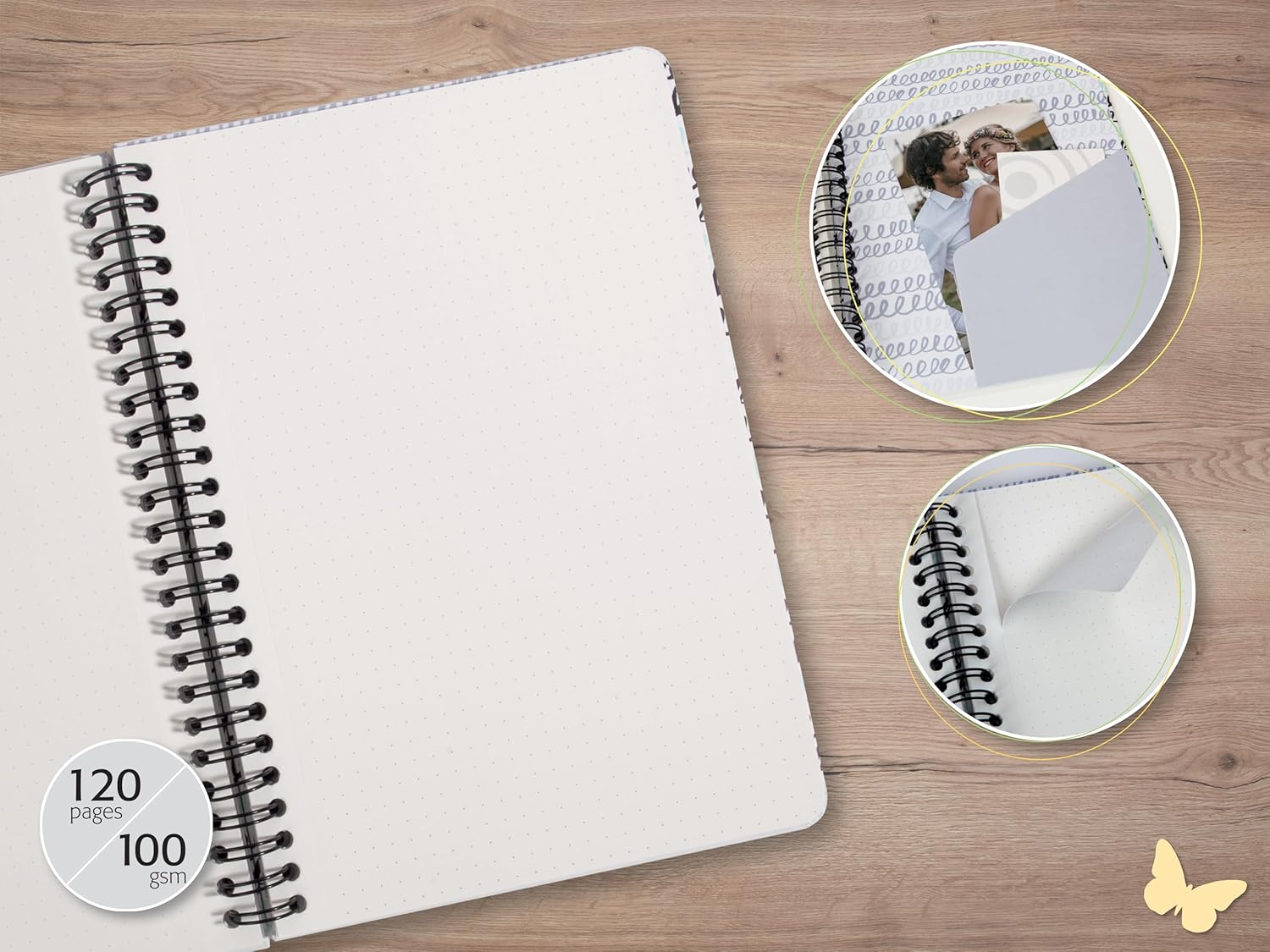 SIGEL JN622 Jolie Spiral notebook, Curly Mint, dotted (dot grid), 100 gsm, 16,2 x 21,5 cm, hardcover, 120 pages, mint Green, Black, White      Office Product – May 5, 2023