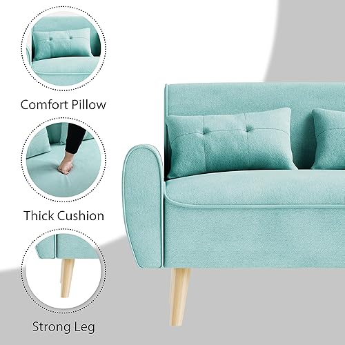 Miniatura 6 de JAMFLY Juego de sofá para sala de estar de 47 pulgadas, sofá biplaza pequeño, sofá biplaza para espacios pequeños, dormitorio, oficina, apartamento