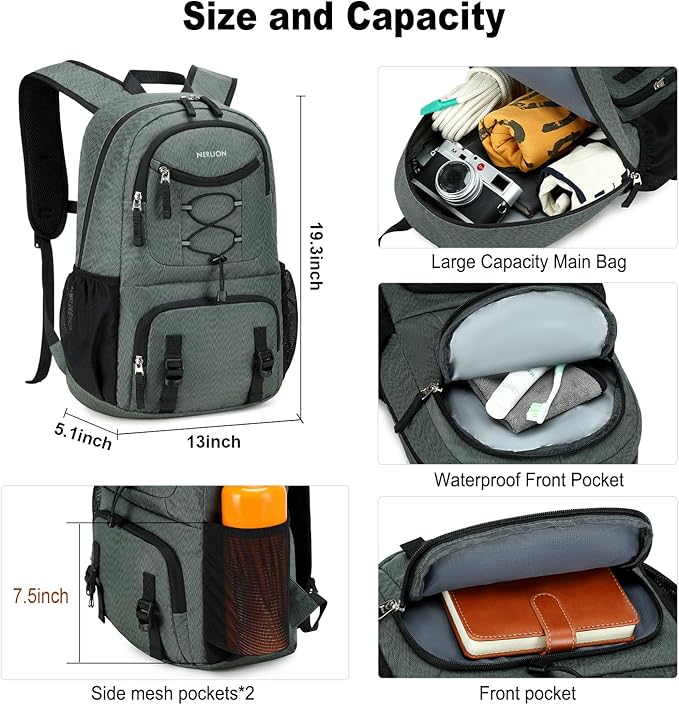 Mochila Senderismo 35L Plegable Ligera Impermeable miniatura 3