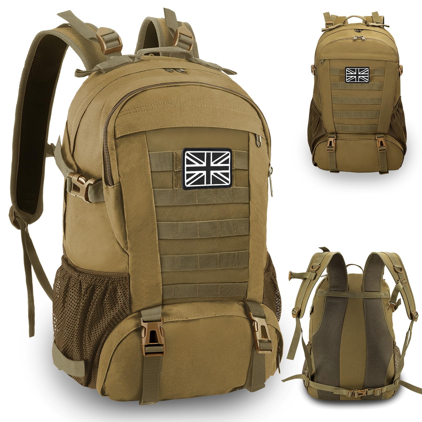 Jueachy Military Tactical Backpack 35L Army Assult Camouflage Hunting Rucksack Molle Waterproof 3 Day Large Rucking Backpack for Outdoor Sports Trekking Hiking Travel Camping — image 1