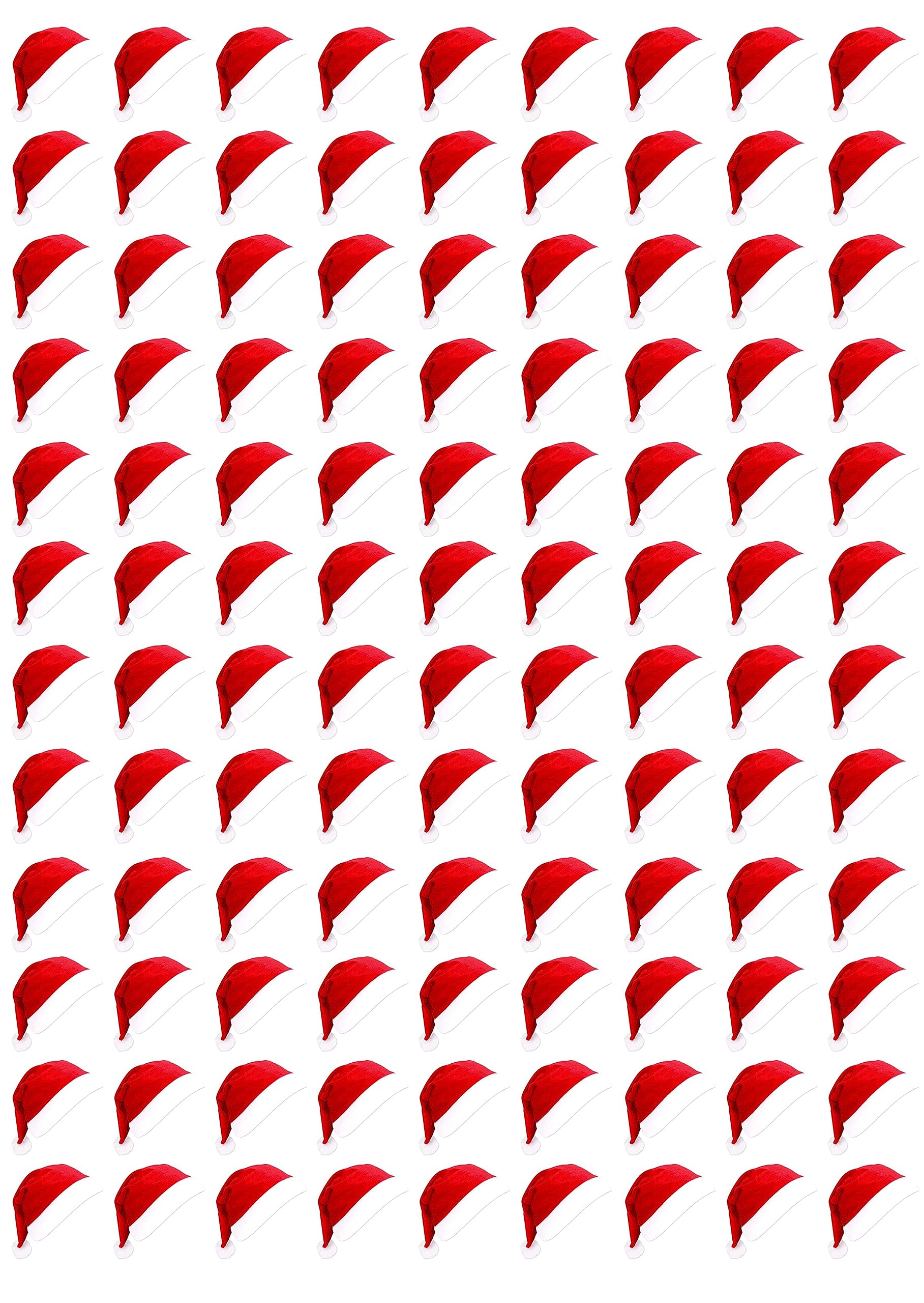 12/24/48/108 Stück Nikolausmützen, Großpackung Weihnachtsmannmützen für Erwachsene und Kleinen, rote klassische Weihnachtsmützen, Gorros De Navidad