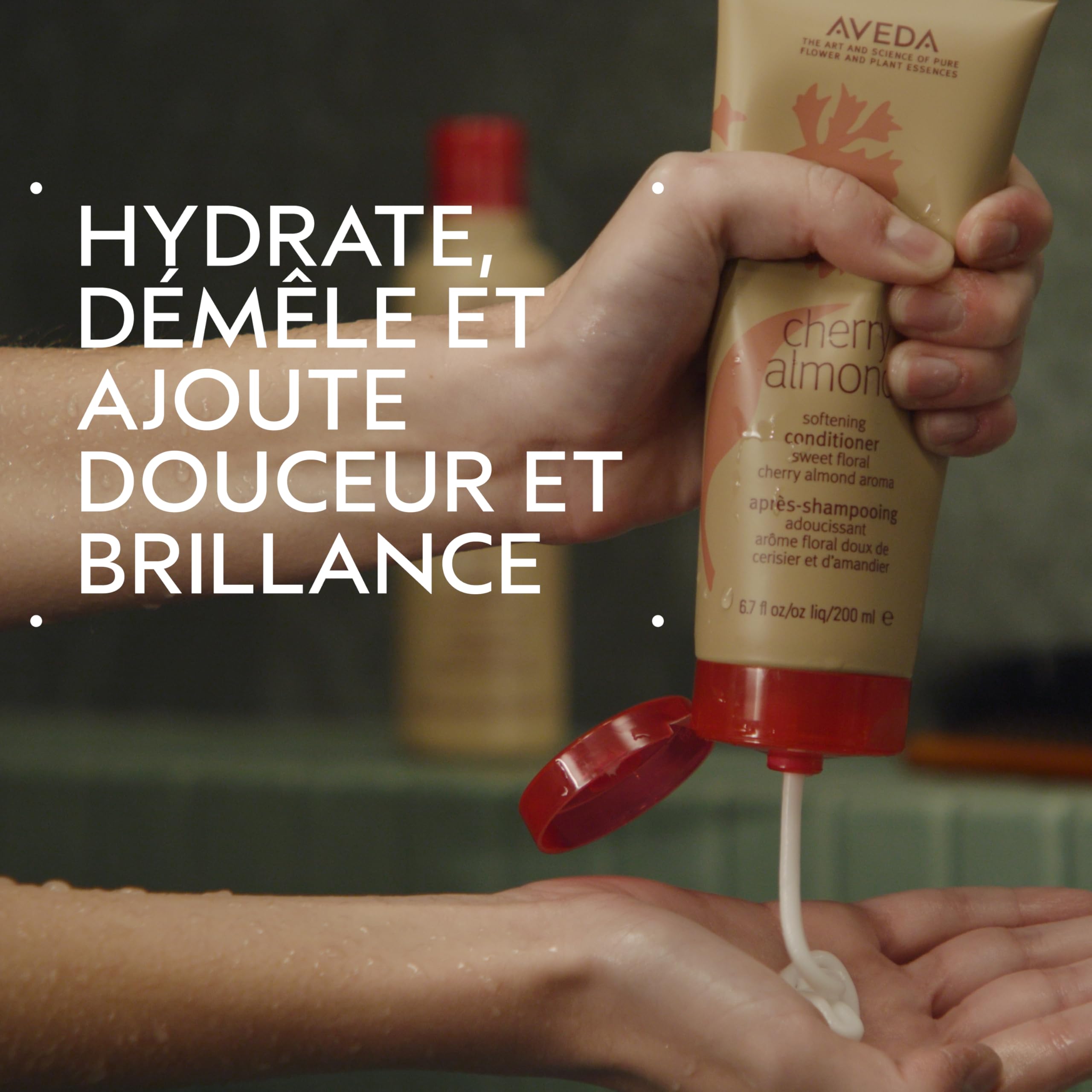Aveda Cherry Almond Après-shampooing adoucissant | Cheveux normaux à secs | Huile de coco, beurre de karité | Sans silicone | Tonka, orange, ylang-ylang