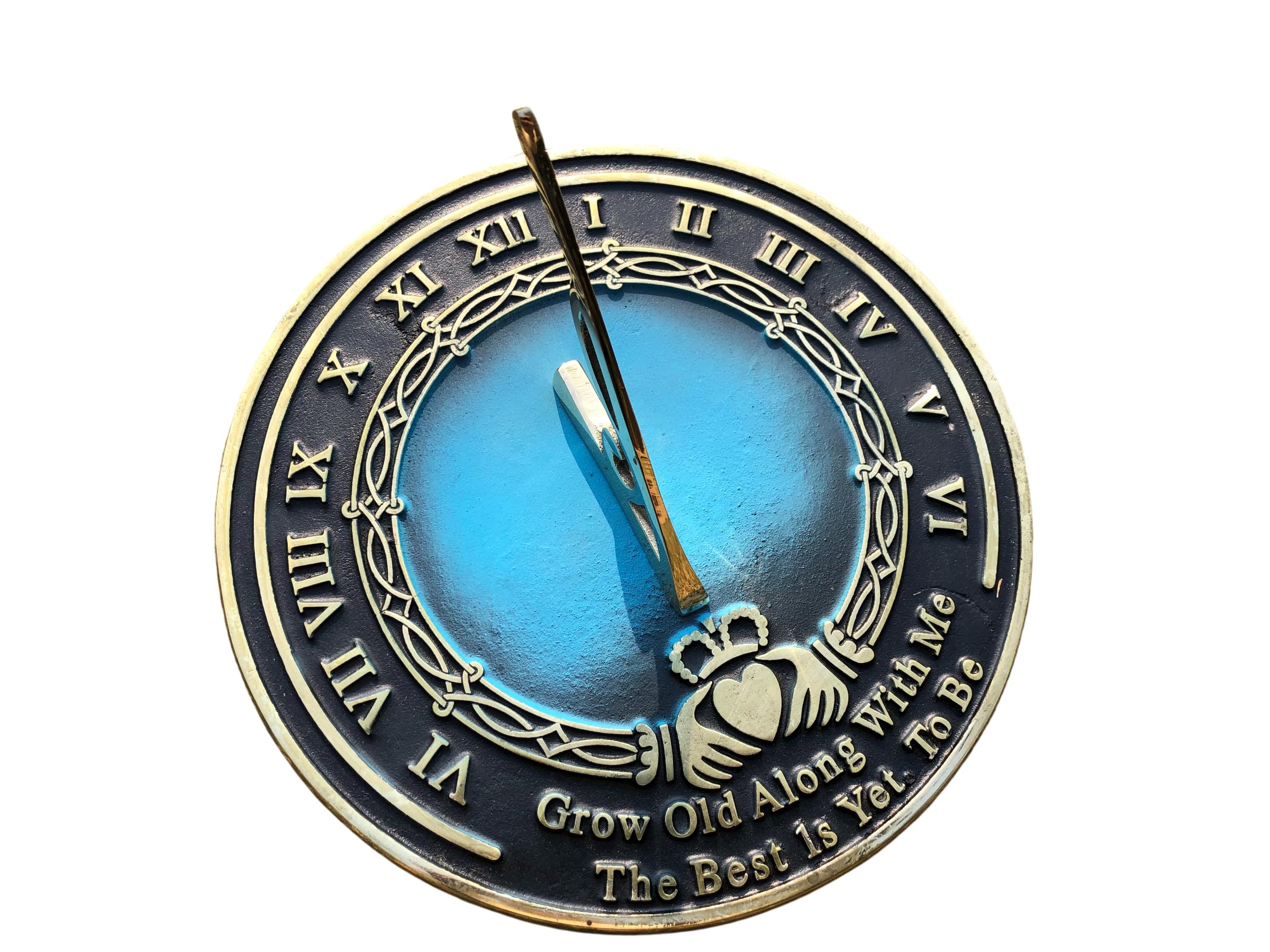 Reloj solar Grow Old with Me de 8 pulgadas, regalo para padres, abuelos, amigos, parejas, regalo de reloj solar, jardín o decoración del hogar