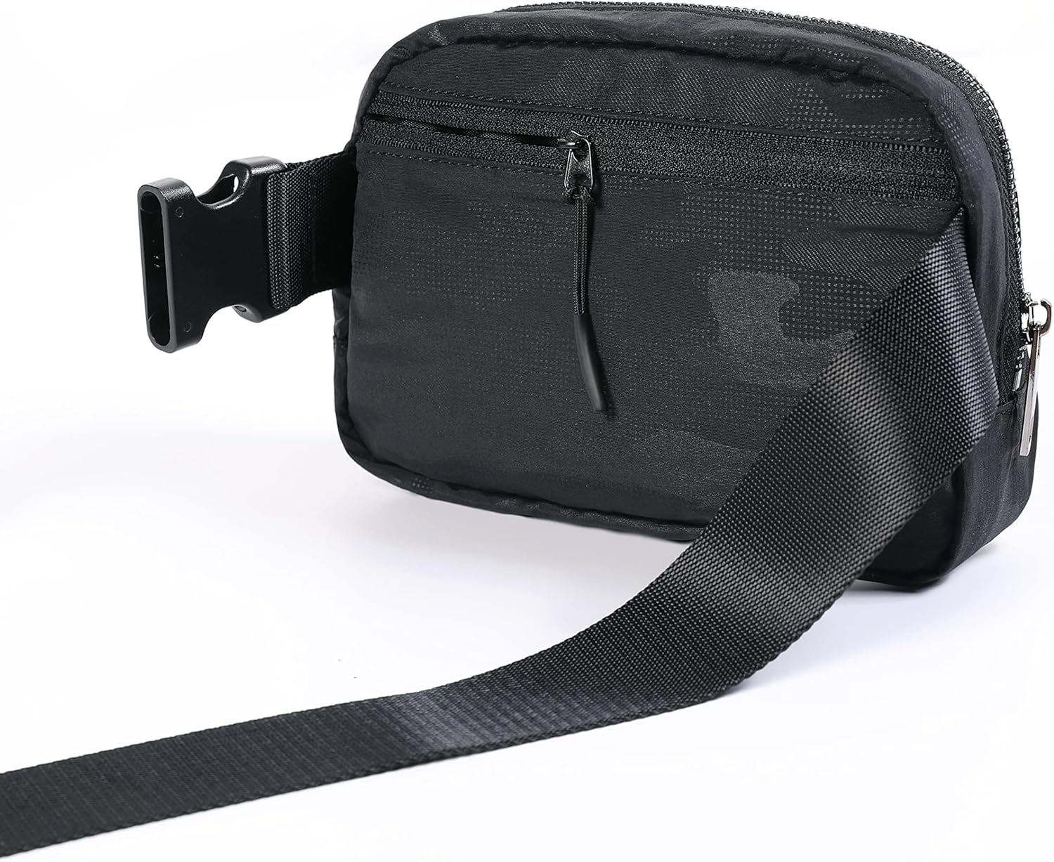 Fanny Pack Crossbody Bag Trendy Waterproof Small Sling Cross Body Purse for Women Men Fashion Waist Packs Mini Belt Bag Pouch Chest Bum Bag Lulu Dupes for Travel Vacation Running Black Camo - Image 3