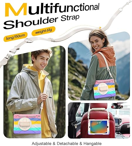 Miniatura 184 de BRAECN Funda para iPad de 9ª/8ª/7ª generación, resistente a prueba de golpes con protector de pantalla, soporte para lápices, soporte para tapa