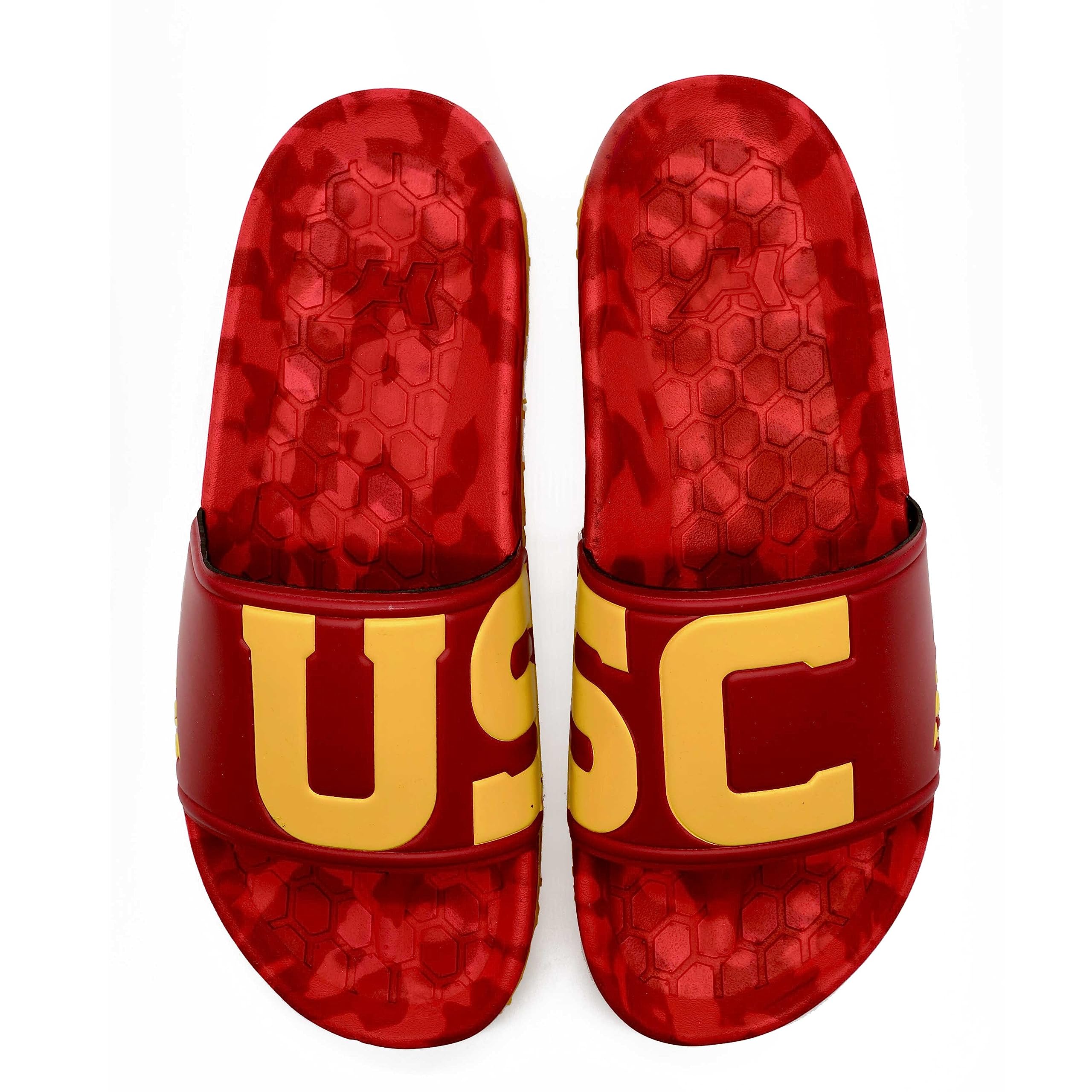 Hype NCAA Team Graphic and Color Unisex Quick Dry Slydr Sandal, USC Trojans, 10 Women/8 Men