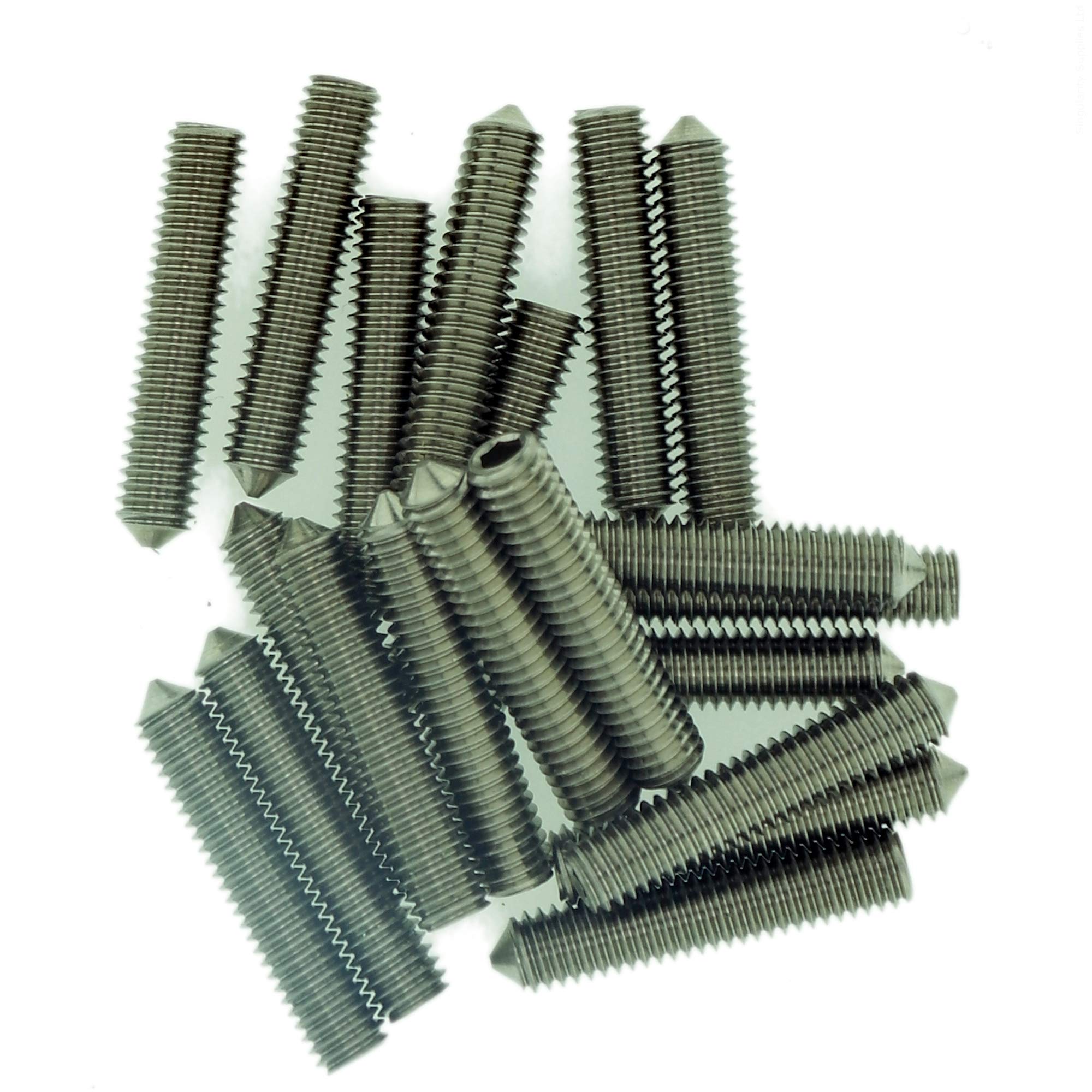 Singularity Supplies M10 (10Mm X 20Mm) Hex Socket Grub Screw (Cone Point) - Stainless Steel (A2) (Pack Of 10)