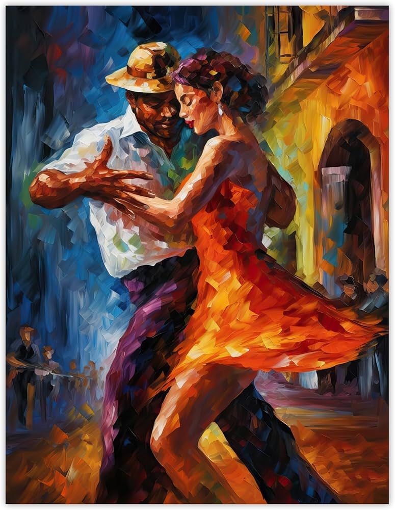 Amazon.com: Artery8 Salsa Street Dance Colourful Dancing Painting