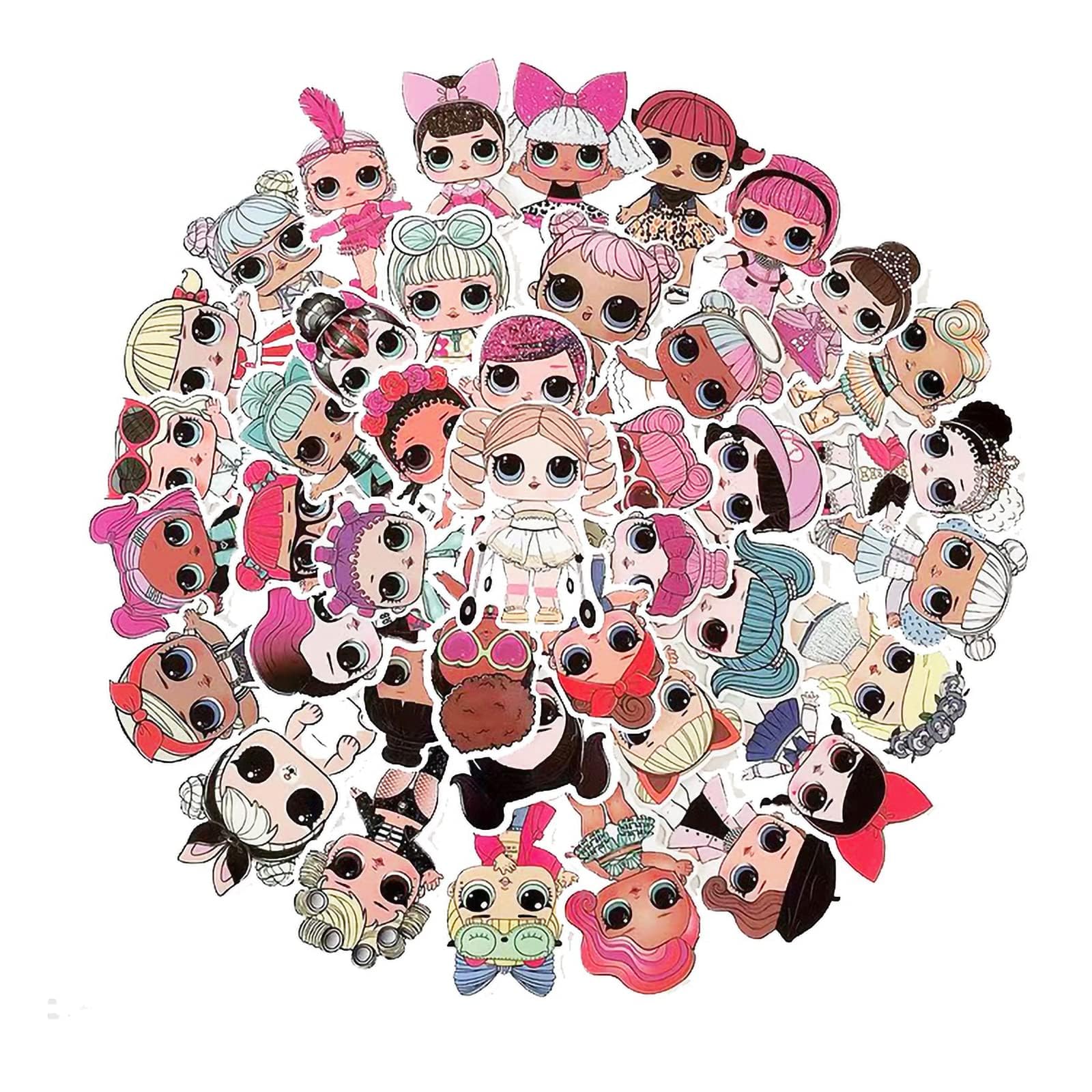 100pcs Cartoon Big Eye Doll Sticker, Wopin- Equipaje Diario Phone Case PVC Impermeable Car Sticker, Pegatinas para computadora portátil, regalos para niños