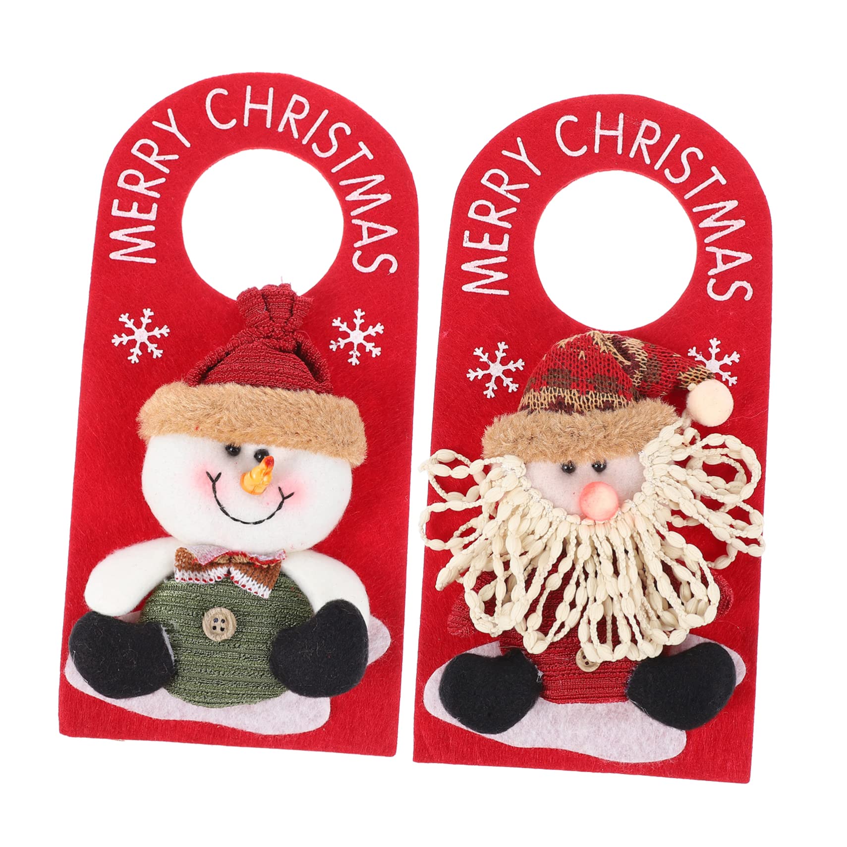 Cabilock 2 Piezas Colgador de Puerta de Tela navideña Colgador de Puerta de Navidad Colgante de árbol de Navidad Merry Christmas Bon Nadal Ornamento decoración Accesorio Colgante Accesorios