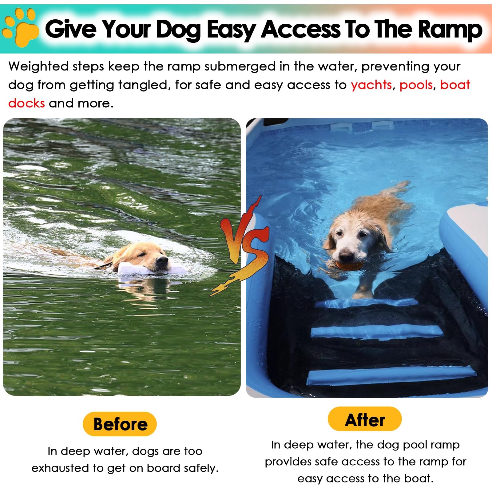 Dog Pontoon Boat Ladder Ramp, Inflatable Dock Platform for Dogs Up to 132 Lbs, High Visibility Dog Climbing Water Slope for Pools Boats Lakes Beaches, with Anti-Slip EVA Pad(Green,3.9 inch Thick)