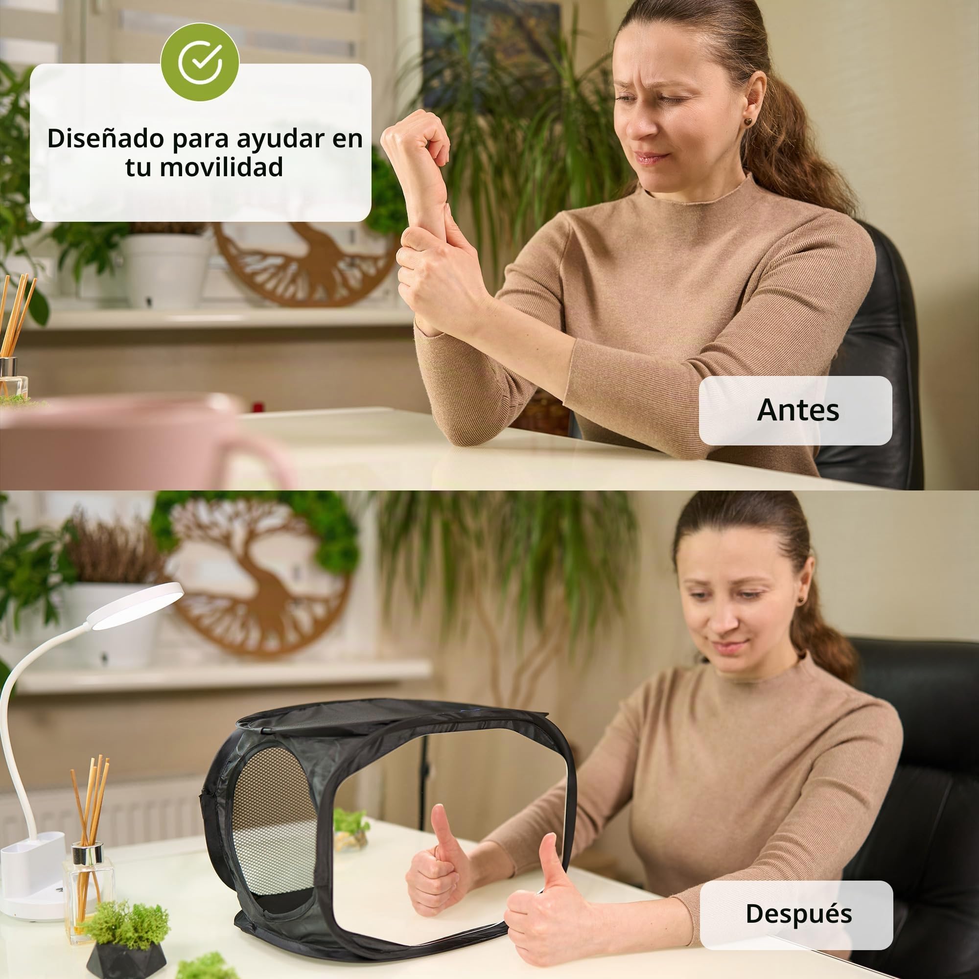 ODOXIA Terapia con Espejo para Mano Post-Ictus| Rehabilitacion Mano | Caja de Espejo para Rehabilitación Post-Ictus | Ayuda para Terapia de la Mano | Mirror Box para PLP CRPS Lesiones Nerviosas y Más