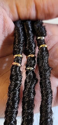 Miniatura 37 de 10 Stainless Steel Hair Beads for Loc Braids Twist and Natural Hair, Loc Beads, Dreadlock Hair Accessories, Loc Jewelry (5mm, Gold)