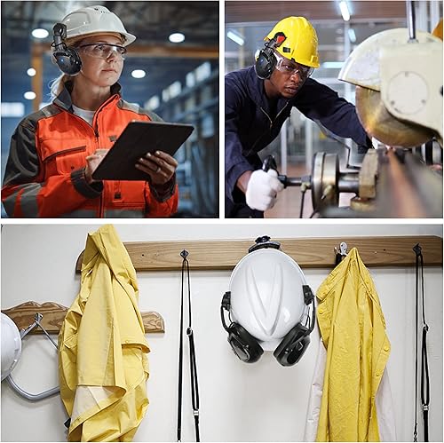 Miniatura 7 de Kalence NRR - Orejeras para casco duro Bluetooth, 28 dB, ajustable, con protección auditiva, montaje en la tapa, orejeras de seguridad electrónica