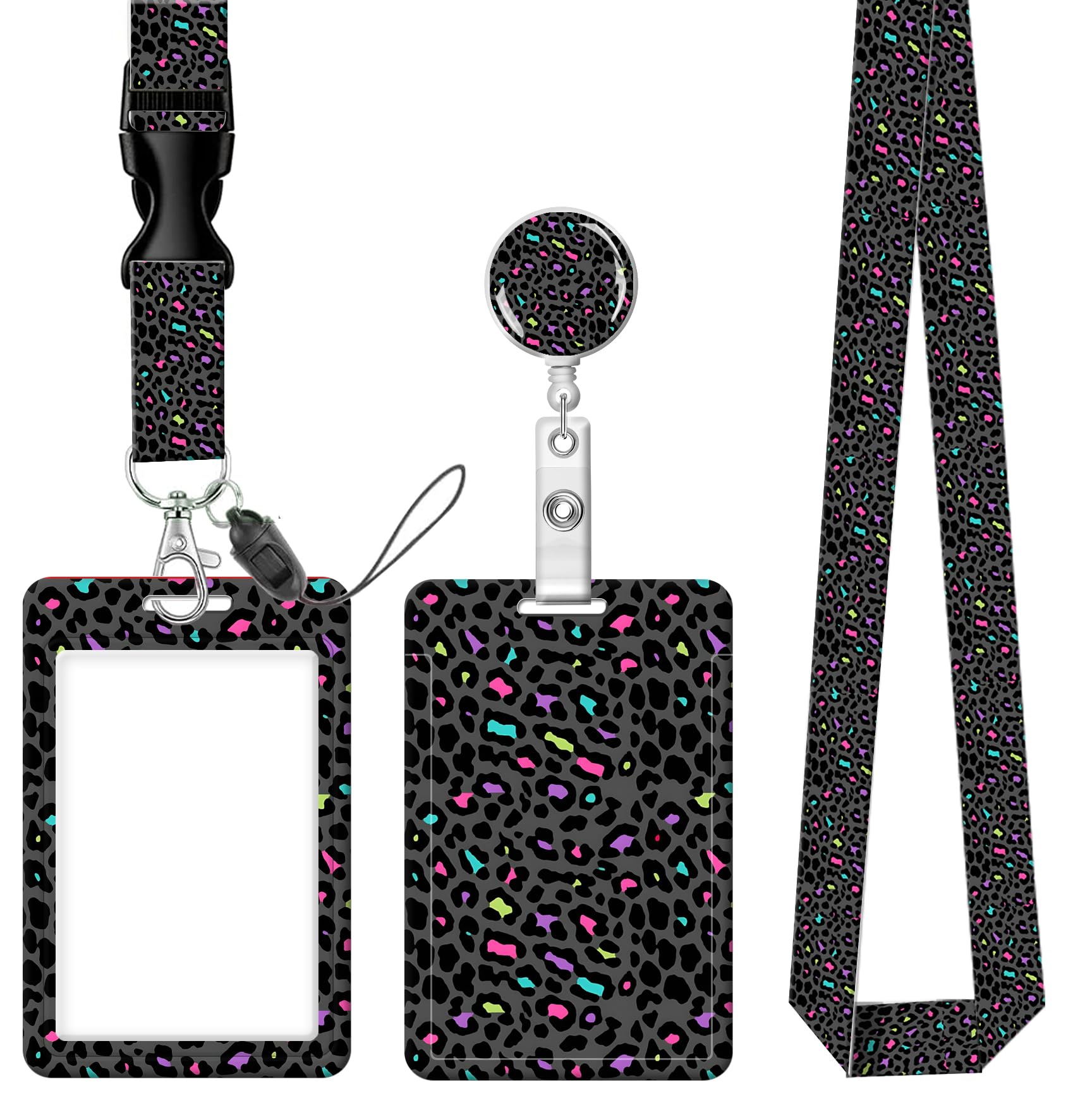 Badge Reels Retractable with Carabiner Reel Clip, ID Name Tag Work Badge Holder Belt Ferrule, Identity ID Badge Holder Cover Case for Office Work