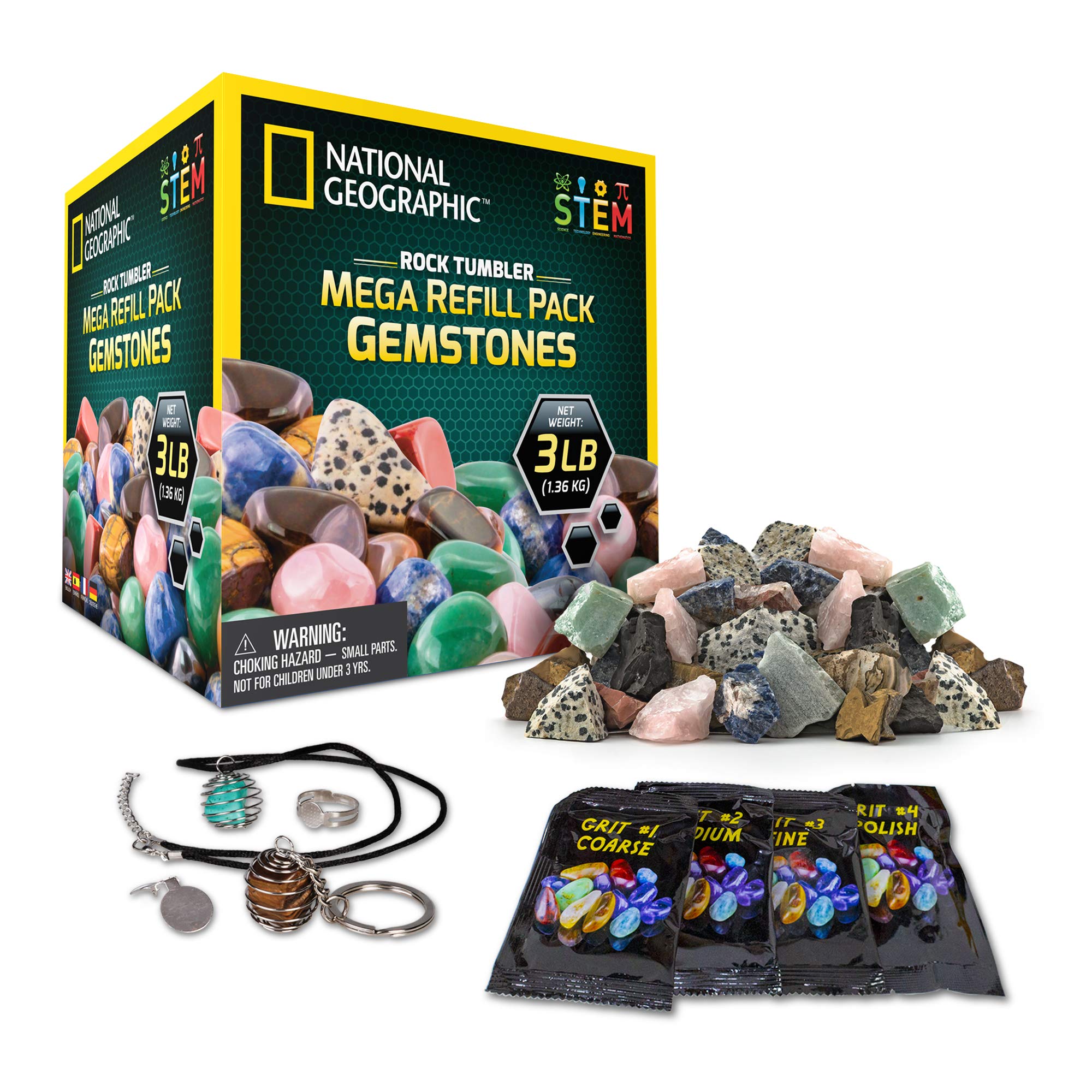 Buy NATIONAL GEOGRAPHIC Rock Tumbler Mega Refill Kit 3lbs Gemstones