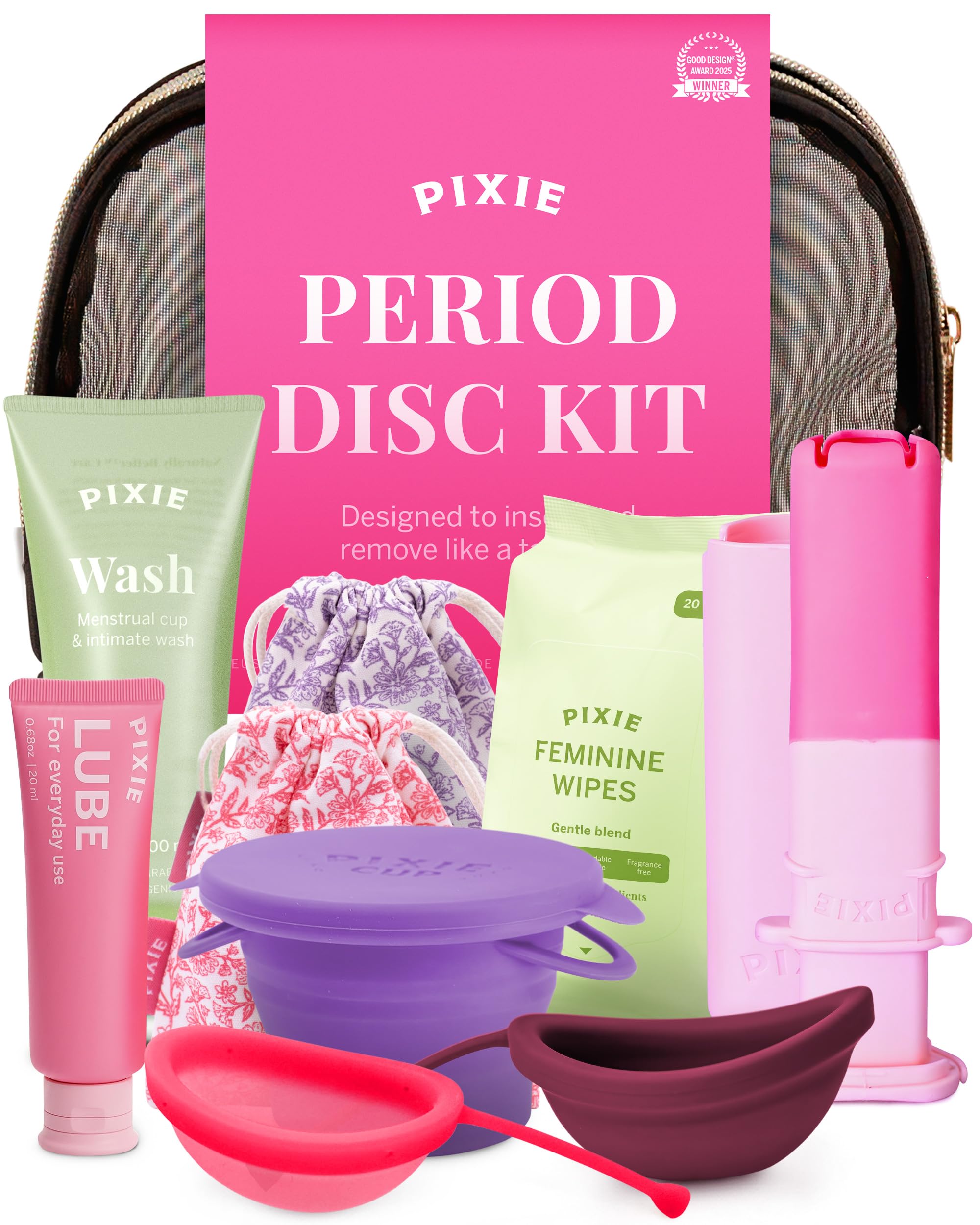 Pixie Menstrual Disc Kit for Feminine Care - Medium & Large, 2 Discs