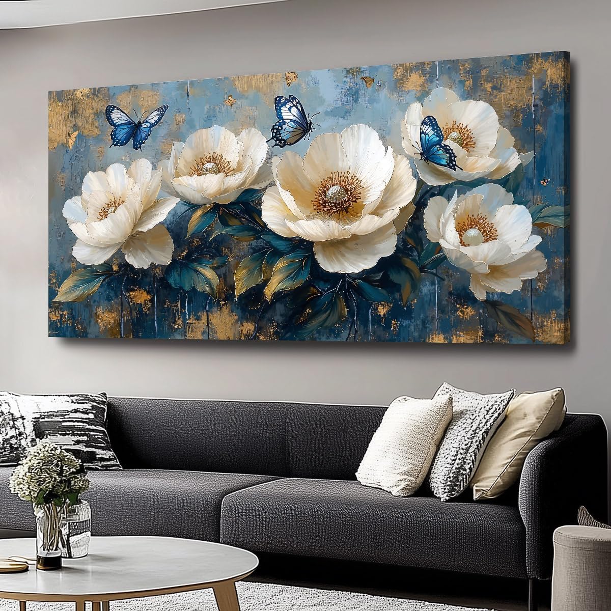 Flowers Canvas Wall Art - Modern landscape Paintings for Living Room, Bedroom Wall Decor, Framed Wall Art for Home or Office Decoration, Large Wall Art 75x150cm(30x60in) 58"L x 28"W Flower Art