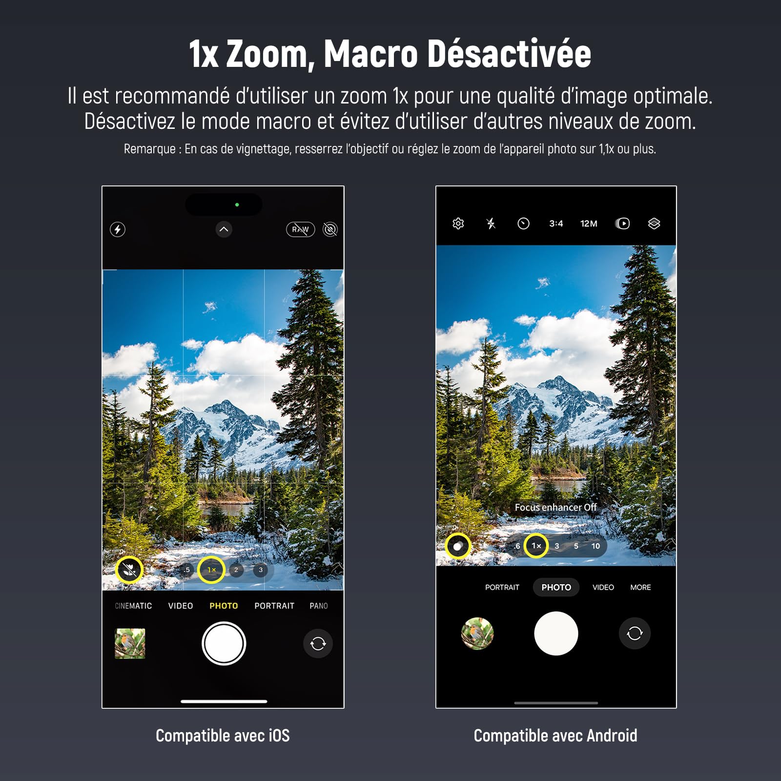 NEEWER 18mm Objectif Grand Angle avec Clip Fileté 17mm, Champ de Vision 100°, Grossissement 0.75X, 6 éléments en 5 Groupes, Compatible iPhone Android Samsung, pour la Photographie Mobile, LS-72