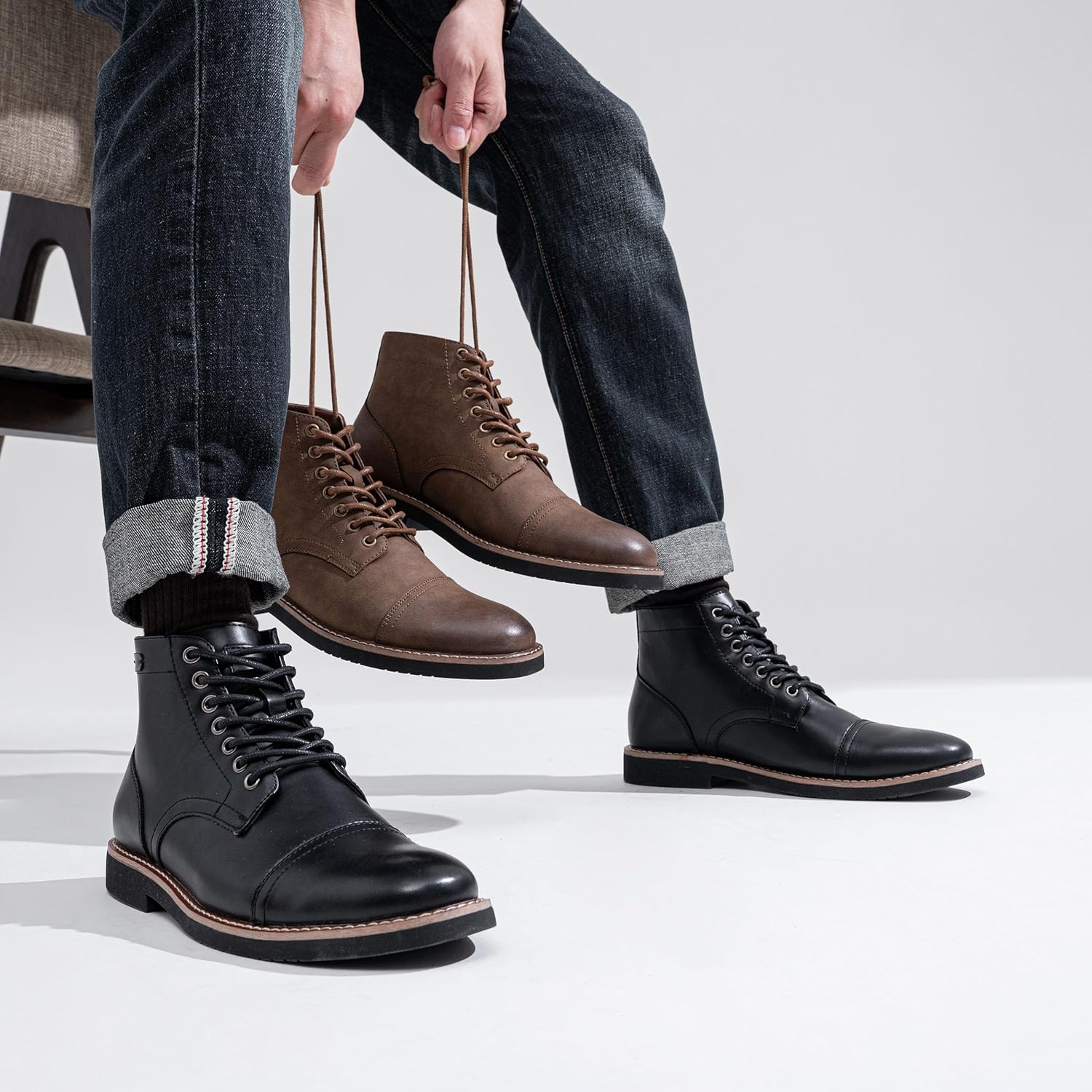 Vostey Men's Dress Boots Casual Chukka Boots for Men - Image 5