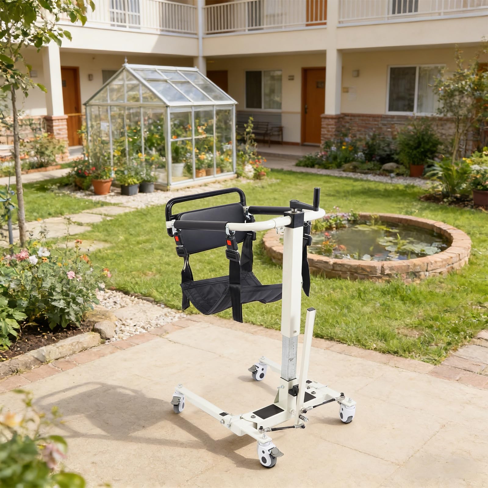 Sollevamento paziente, sedia di trasferimento per pazienti, regolabile in altezza, portatile, con schienale, portata 120 kg, per persone con larghezza del corpo inferiore a 18,5 cm