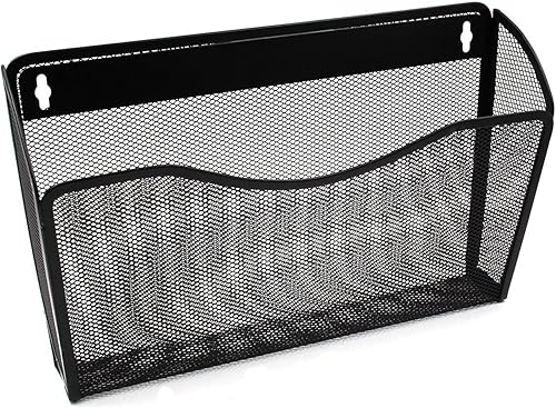 YBM HOME Organizador de archivos de malla para el hogar y la oficina, soporte de archivo colgante de un solo bolsillo para carpetas, documentos,