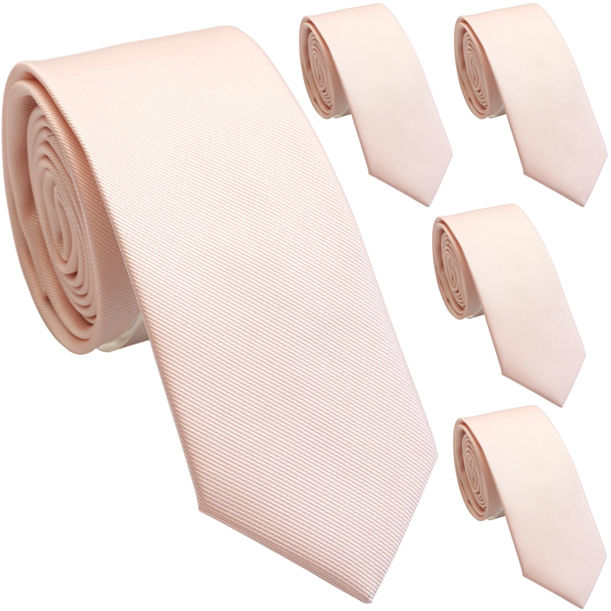 Skinny Ties for Men, 2.5-Inch Slim Neckties, Solid Color Packs