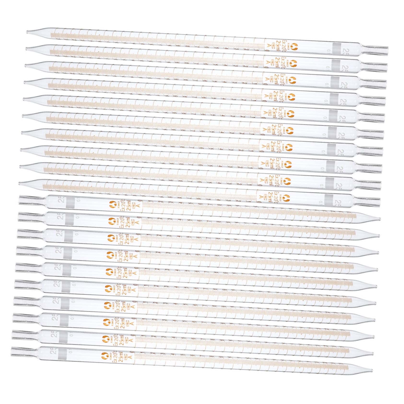 Alipis 20 Pipetas de Vidrio con Escalas para Medición Precisa y Visualización Clara, Suministros de Laboratorio