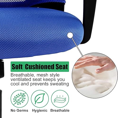 Miniatura 2 de Silla ergonómica de oficina, silla de escritorio para computadora, silla de malla con respaldo medio con soporte lumbar y reposabrazos, silla