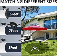 Vista 7 de Soporte para sombrilla de 6, 7, 8 pies, poste de 1.0 a 1.42 pulgadas, para sombrilla de 6 pies, almacenamiento portátil, soporte de sombrilla