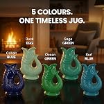 Glug Jug Bleu Cobalt Noir 1.5L Glugging en céramique en forme de poisson - Eau gorgante, vin, gin & Cocktail Pitcher, Cadeau en boîte, Conçu en Grande-Bretagne