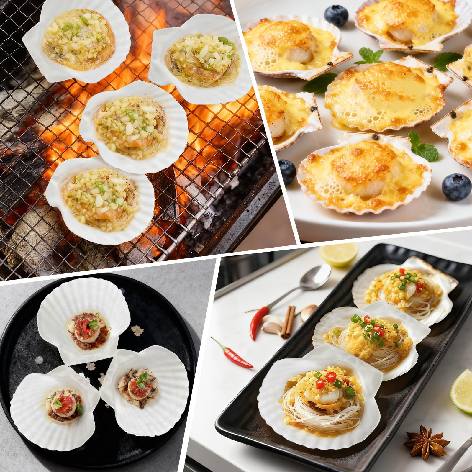 HeYuex 20 sztuk białych muszelek, naturalne muszle, zestaw do malowania muszli dla dzieci, dekoracja do majsterkowania, dekoracja na wesele, dekoracja kuchenna, dekoracja akwarium, urodziny dziecka (5