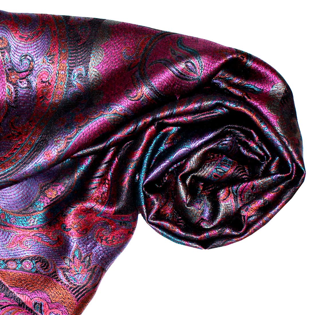 Lorenzo Cana Pashmina szal żakardowy tkany 100% jedwab wzór paisley 70 x 190 cm