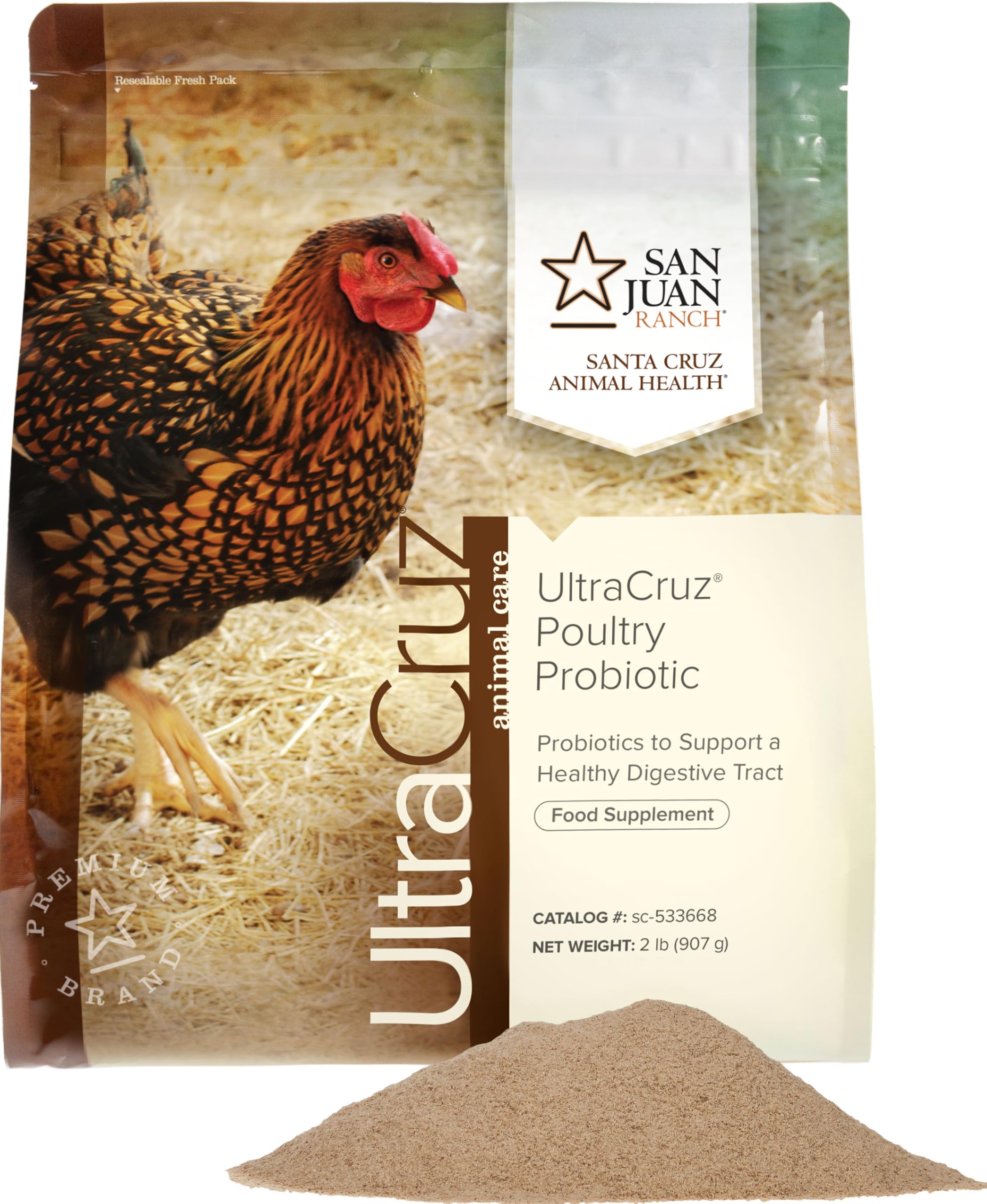 UltraCruz Poultry Probiotic; 2 lb, Brown