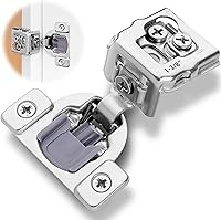 Vista 17 de DecoBasics Paquete de 4 bisagras de gabinete de cierre suave – Superposición de 1/2" para puertas de gabinetes de cocina, bisagras ocultas de cierre