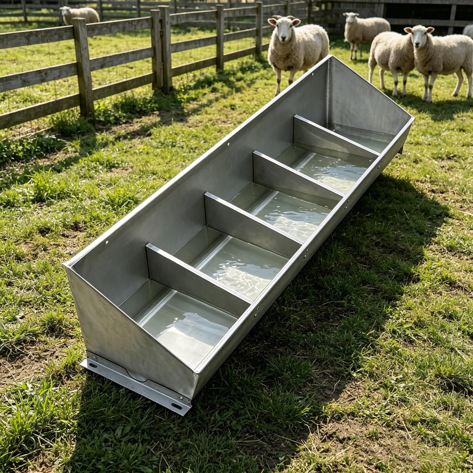 Futtertrog Verstärkte Großraum-Futterraufe für Ziegen, Mehrkammerige Viehtränke für Schweine, Rinder und Hirsche Sowie Boden- und Wand-Heuraufe(L150cm/59.1"(5 Slots))