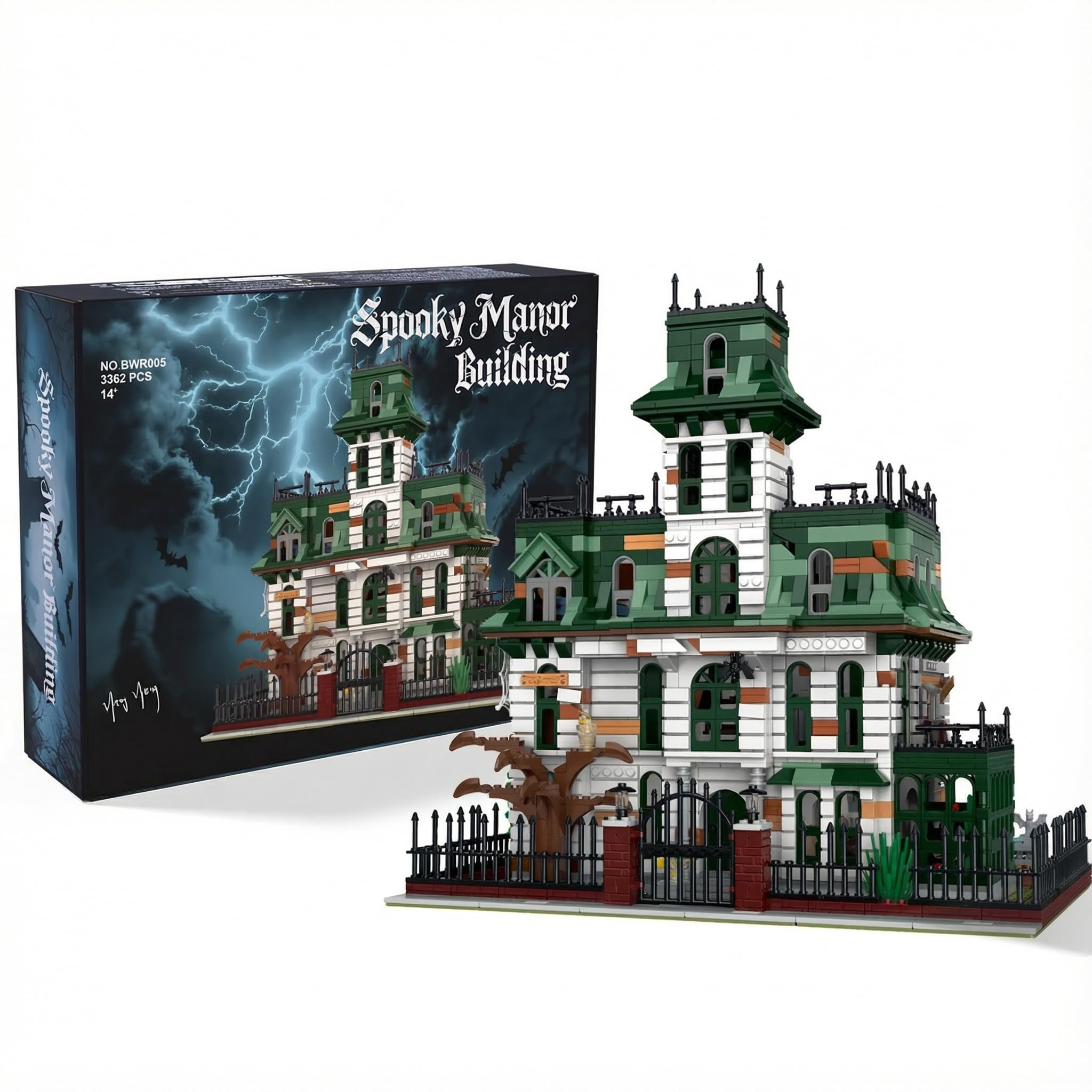 Geisterhaus Modular Building Set für Erwachsene | 3378 Teile Gotisch Castle Ritterburg, Halloween Mittelalter Burg, Horror Klemmbausteine Haus, Haunted House
